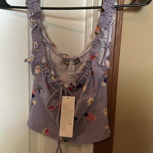 Urban Outfitters Floral tie front tank